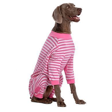 Пижама-комбинезон для собак Dog Recovery Suit, Pink stripes