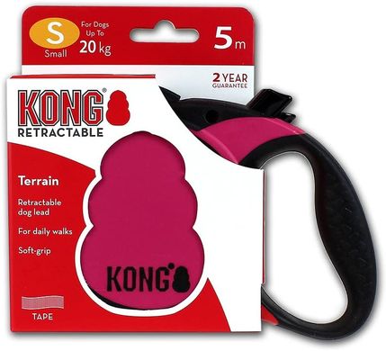 Поводок-рулетка для собак Kong Retractable Terrain Fuschia KONG