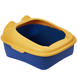 Туалет для котів з лопаткою Derby Plastic Cat Litter Box, yellow-blue, Синій, 51х41х30 см