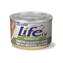 Консерва для котов LifeNatural Тунец с анчоусами и крабами (tuna with anchovies and surimi), 150 г LifeNatural