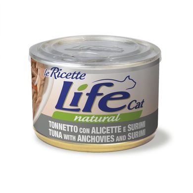 Консерва для котів LifeNatural Тунець з анчоусами і крабами (tuna with anchovies and surimi), 150 г LifeNatural