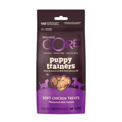 Лакомство для щенков Wellness Core Puppy Trainers Chicken Flavoured с курицей и морковью Wellness CORE