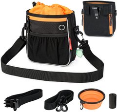 Сумка для выгула и дрессировок BABEYER Dog Treat Pouch, Black/Orange