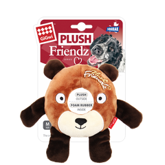 Игрушка для собак Gigwi Plush Friendz Плюшевый Медведь с Резиновым Кольцом Внутри и Пищалками 19 см GiGwi
