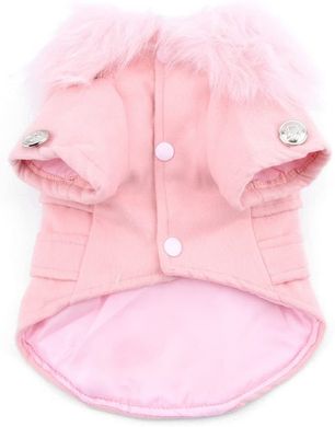 Пальто для собак Glamor Pink с меховым воротником