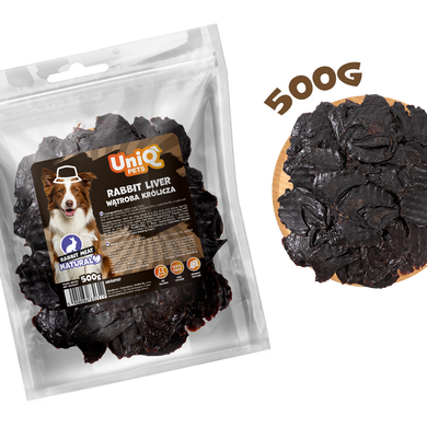 Ласощі для собак UniQ PETS NATURAL Сушена кроляча печінка UniQ PETS