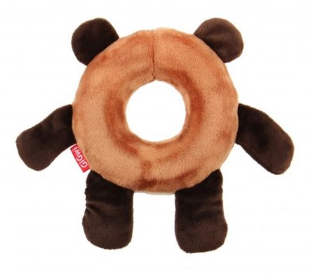 Іграшка для собак Gigwi Plush Friendz Плюшевий Ведмідь з Гумовим Кільцем Всередині і пищалкою 19 см GiGwi