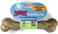 Жевательная кость для собак Pet Qwerks Zombie BAMBOO BarkBone со вкусом арахисового масла Pet Qwerks Toys