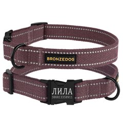 Нашийник для собак BronzeDog Сotton рефлекторний х / б брезент c металевою пряжкою BronzeDog
