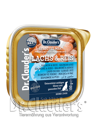 Влажный корм для собак Dr.Clauder's Selected Meat Alu Caps Salmon & Rice с лососем и рисом Dr.Clauder's