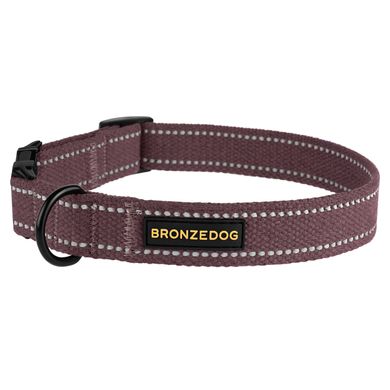 Ошейник для собак BronzeDog Сotton рефлекторный х/б брезент c металлической пряжкой BronzeDog