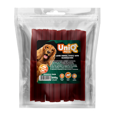 Лакомство для чистки зубов собак UniQ PETS DENTAL Зубные палочки с ягнятиной и глюкозамином 15 см UniQ PETS