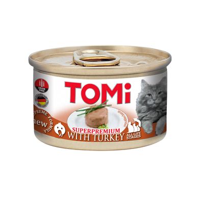 Суперпреміум корм для котів TOMi Turkey - мус з індичкою TOMi