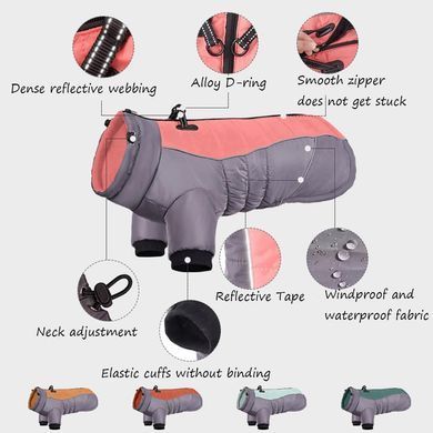 Зимняя куртка для собак Derby Windproof Winter Pet Warm Jacket, Pink Derby