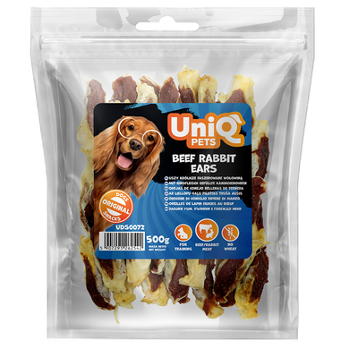 Ласощі для собак UniQ PETS Кролячі вуха з яловичиною UniQ PETS