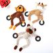 Плюшевая игрушка для собак Squeaky Dog Toy with Rubber Ring - Beige Bear