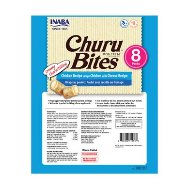 Лакомства для собак INABA Churu Bites - Chicken with Cheese Recipe INABA