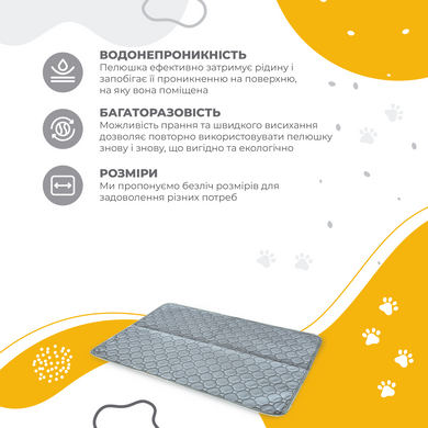 Многоразовая пеленка для котов Pelushka Graphite без антискользящего покрытия Pelushka
