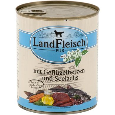 LandFleisch консерви для собак з пташиному серцем, сайра і свіжими овочами LandFleisch