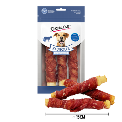 Ласощі для собак Dokas Рулет з качиної грудки та яловичої шкіри Dokas