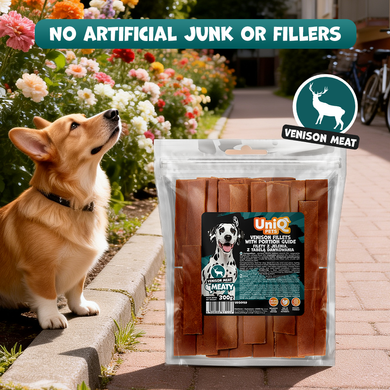 Лакомство для собак UNIQ PETS DOG SNACKS MEATY Полоски из оленины UniQ PETS