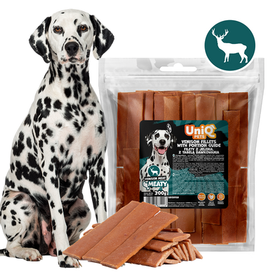 Лакомство для собак UNIQ PETS DOG SNACKS MEATY Полоски из оленины UniQ PETS