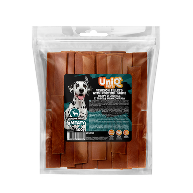 Лакомство для собак UNIQ PETS DOG SNACKS MEATY Полоски из оленины UniQ PETS