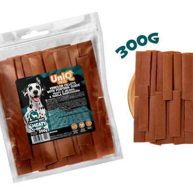 Лакомство для собак UNIQ PETS DOG SNACKS MEATY Полоски из оленины UniQ PETS