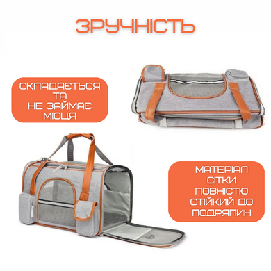 Сумка для переноски собак и котов Voyager Pet LVGB2305 (серый с оранжевым) Voyager Pet