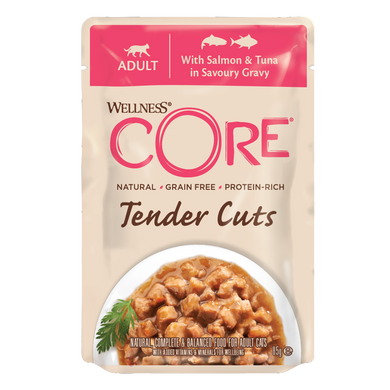 Влажный корм для котов Wellness CORE Tender Cuts with Salmon & Tuna in Savoury Gravy Wellness CORE