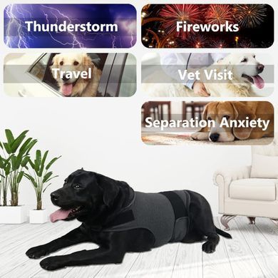 Заспокійливий жилет для собак WanTalk Dog Anxiety Jacket, Dark Grey Wan talk