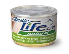 Консерва для котів LifeNatural Тунець з куркою з печінкою (tuna with chicken and chicken livers), 150 г LifeNatural