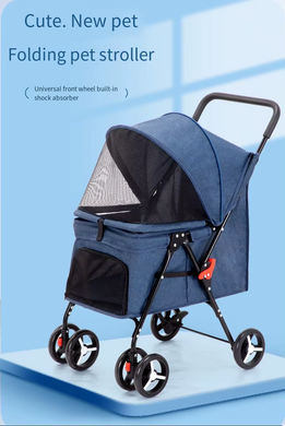 Складная коляска для домашних животных Derby 4 Wheels Pet Stroller, Blue Derby