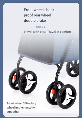 Складная коляска для домашних животных Derby 4 Wheels Pet Stroller, Blue Derby