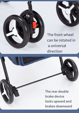 Складная коляска для домашних животных Derby 4 Wheels Pet Stroller, Blue Derby