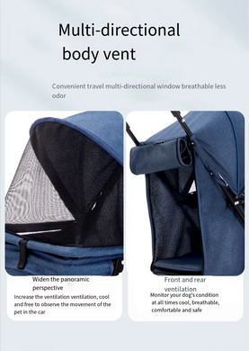 Складная коляска для домашних животных Derby 4 Wheels Pet Stroller, Blue Derby
