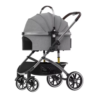 Cкладная коляска для домашних животных со съемной переноской Bello LD11 Grey Bello