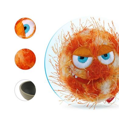 Игрушка для Собак Gigwi Crazy Ball Резиновый Мяч с Ворсистым Покрытием и Пищалкой Оранжевый 7 см GiGwi