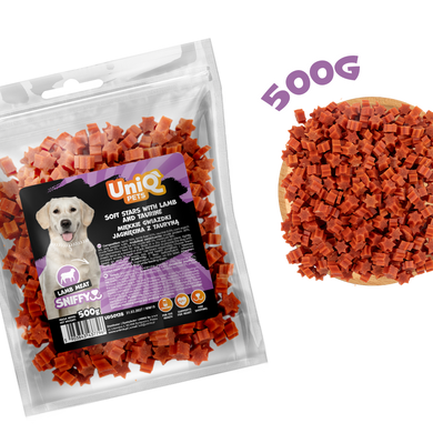 Ласощі для собак UNIQ PETS DOG SNACKS SNIFFY з ягнятиною і таурином у формі зірочок UniQ PETS