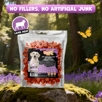 Ласощі для собак UNIQ PETS DOG SNACKS SNIFFY з ягнятиною і таурином у формі зірочок UniQ PETS