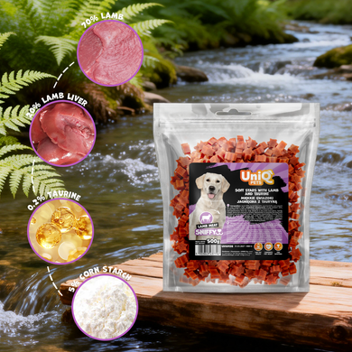 Ласощі для собак UNIQ PETS DOG SNACKS SNIFFY з ягнятиною і таурином у формі зірочок UniQ PETS