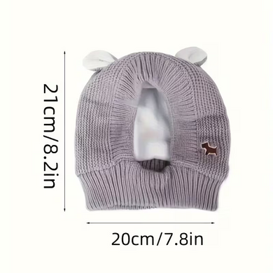 Зимняя теплая шапка для собак Knitted Stretchy Silent Dog Ear Hat