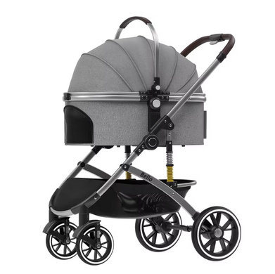 Cкладная коляска для домашних животных со съемной переноской Bello LD11 Grey Bello