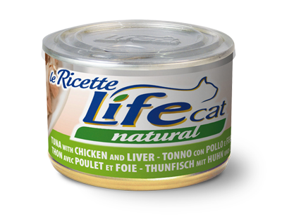 Консерва для котів LifeNatural Тунець з куркою з печінкою (tuna with chicken and chicken livers), 150 г LifeNatural