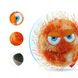 Игрушка для Собак Gigwi Crazy Ball Резиновый Мяч с Ворсистым Покрытием и Пищалкой Оранжевый 7 см, Small