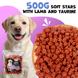Ласощі для собак UNIQ PETS DOG SNACKS SNIFFY з ягнятиною і таурином у формі зірочок, ягнятина, 500 г, Упаковка виробника