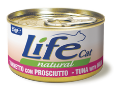 Консерва для котов LifeNatural Тунец с куриной ветчиной, 85 г LifeNatural
