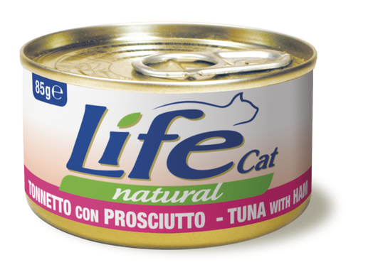 Консерва для котов LifeNatural Тунец с куриной ветчиной, 85 г LifeNatural