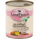 LandFleisch консервы для собак с филе птицы и лососем со свежими овощами, 800 г