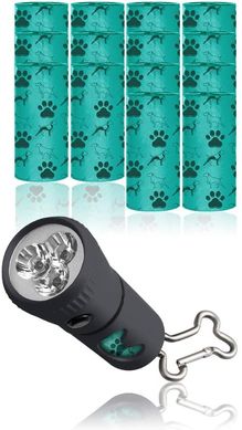 Набір: Диспенсер для пакетів і ліхтарик AVALANCHE Doggie Night Walker 2в1 і 280 пакетиків